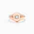 Anel Sinete De Ouro Rosa 18k C/ Diamante Quadrado | New | Anéis, diamante, pink | AUREA FINE JEWELRY