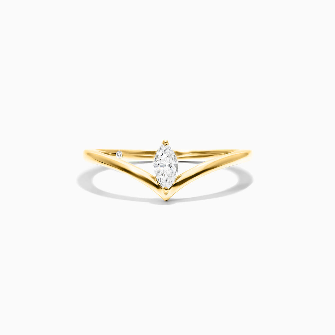 Anel De Ouro Amarelo 18k Em V de Luxo Diamante Solitario | New | anel-de-noivado, Anéis, diamante, noivado, yellow | AUREA FINE JEWELRY