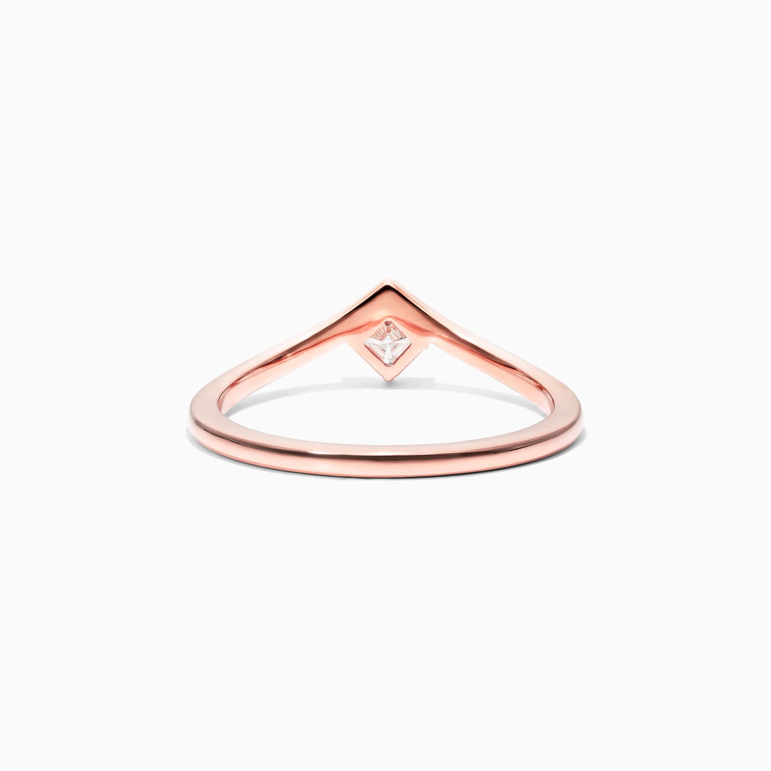 Anel De Ouro Rosa 18k Em V De Luxo Diamante Solitario Sally