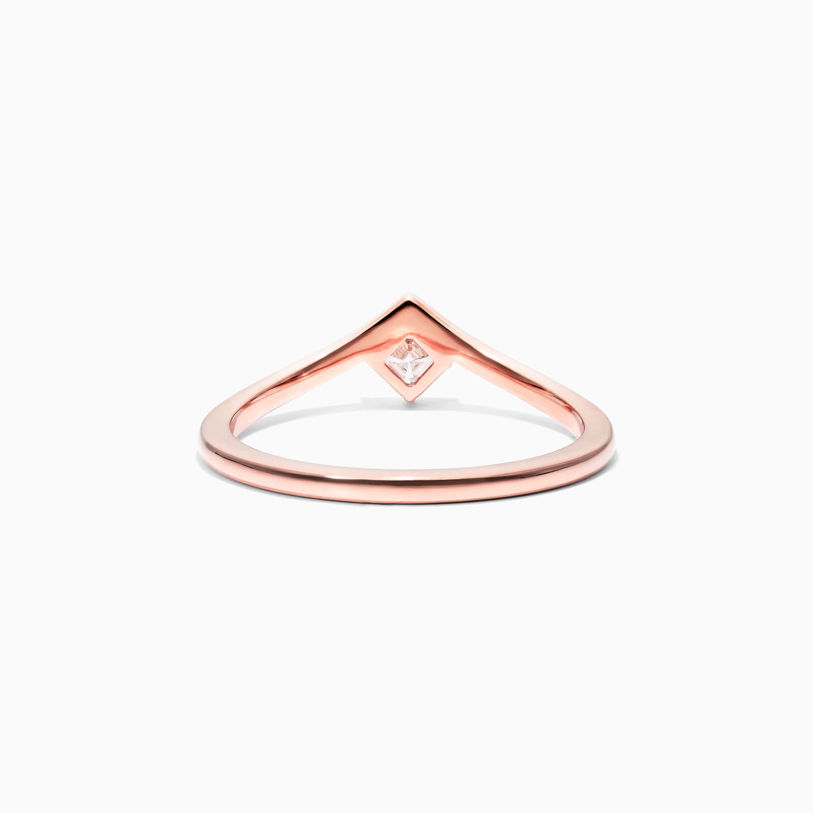 Anel De Ouro Rosa 18k Em V De Luxo Diamante Solitario Sally