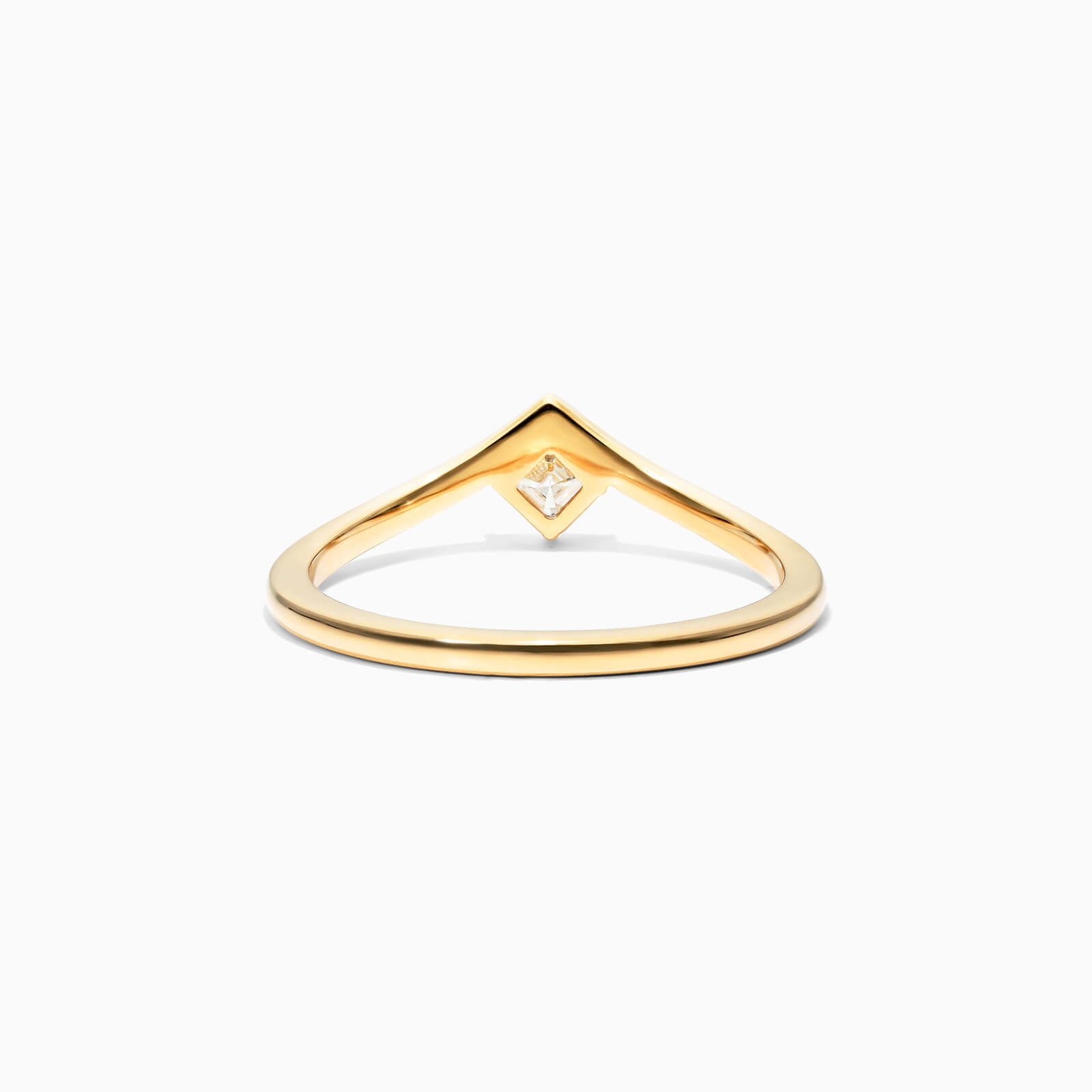 Anel De Ouro Amarelo 18k Em V De Luxo Diamante Solitario Sally
