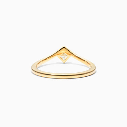 Anel De Ouro Amarelo 18k Em V De Luxo Diamante Solitario Sally