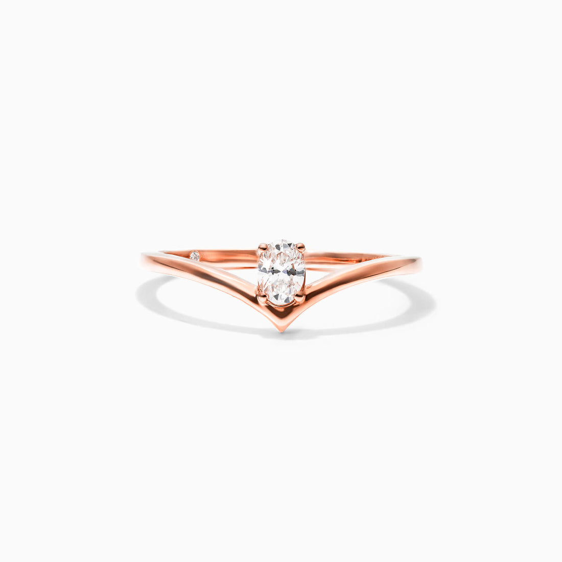 Anel De Ouro Rosa 18k Em V De Luxo Diamante Solitario Queen | New | anel-de-noivado, Anéis, diamante, noivado, pink | AUREA FINE JEWELRY