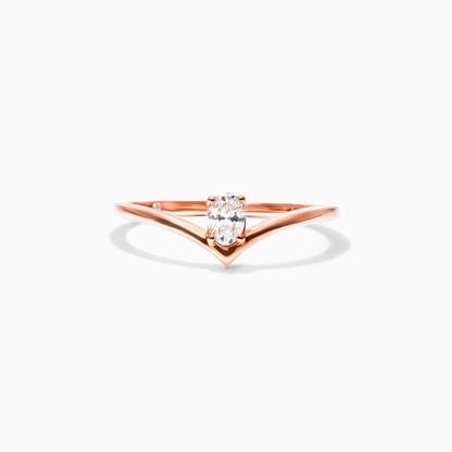 Anel De Ouro Rosa 18k Em V De Luxo Diamante Solitario Queen | New | anel-de-noivado, Anéis, diamante, noivado, pink | AUREA FINE JEWELRY