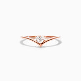 Anel De Ouro Rosa 18k Em V De Luxo Diamante Solitario Hearth | New | anel-de-noivado, Anéis, diamante, noivado, pink | AUREA FINE JEWELRY