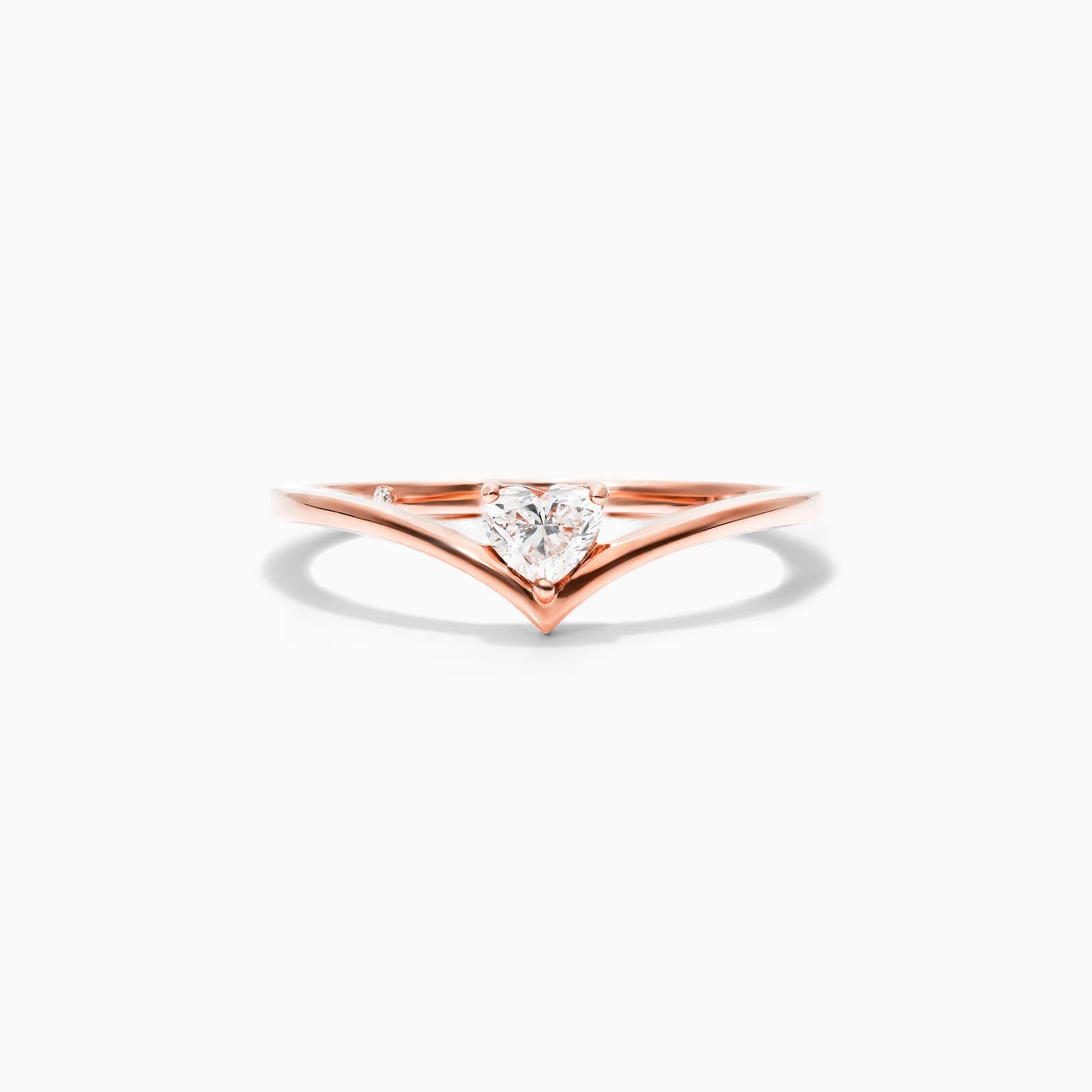 Anel De Ouro Rosa 18k Em V De Luxo Diamante Solitario Hearth | New | anel-de-noivado, Anéis, diamante, noivado, pink | AUREA FINE JEWELRY