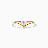 Anel De Ouro Amarelo 18k Em V De Luxo Diamante Solitario Hearth | New | anel-de-noivado, Anéis, diamante, noivado, yellow | AUREA FINE JEWELRY