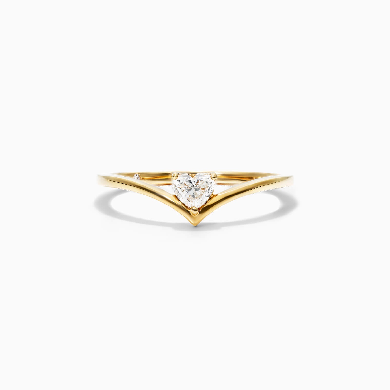 Anel De Ouro Amarelo 18k Em V De Luxo Diamante Solitario Hearth | New | anel-de-noivado, Anéis, diamante, noivado, yellow | AUREA FINE JEWELRY