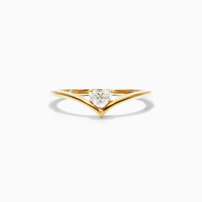 Anel De Ouro Amarelo 18k Em V De Luxo Diamante Solitario Hearth | New | anel-de-noivado, Anéis, diamante, noivado, yellow | AUREA FINE JEWELRY
