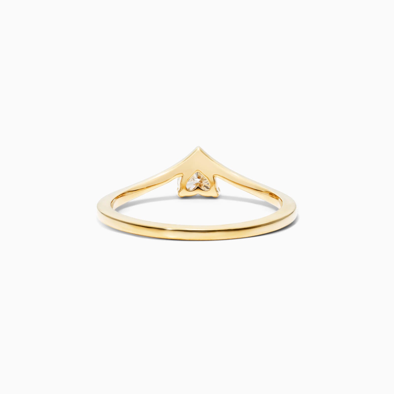 Anel De Ouro Amarelo 18k Em V De Luxo Diamante Solitario Hearth - AUREA FINE JEWELRY