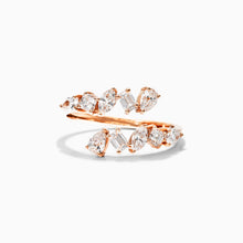 Anel De Ouro 18k Luxo de Diamantes Variados