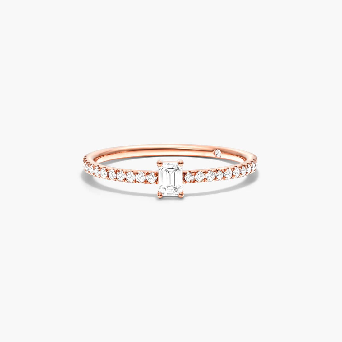 Anel De Ouro 18k com Diamante Quadrado e Brilhantes | New | Anéis, diamante, pink | AUREA FINE JEWELRY
