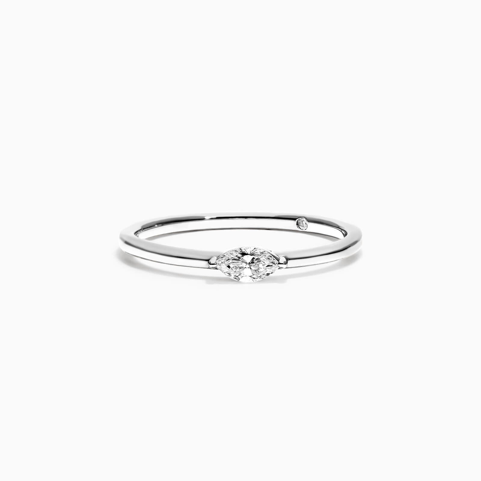 Anel De Ouro Branco 18k Delicado Diamante Navette Solitario | New | anel-de-noivado, Anéis, diamante, noivado, white | AUREA FINE JEWELRY