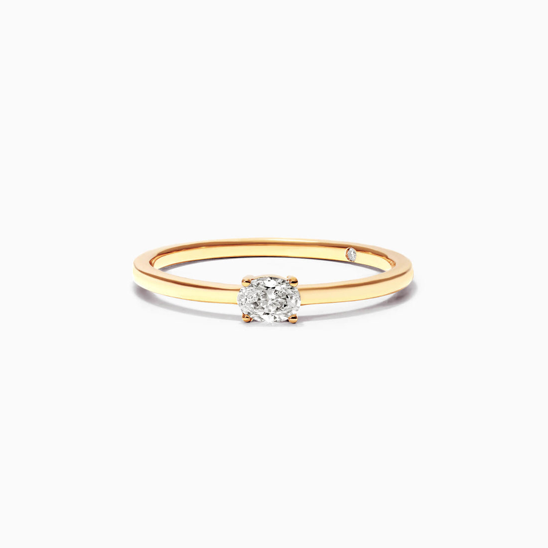 Anel De Ouro Amarelo 18k Delicado Diamante Oval Solitario | New | anel-de-noivado, Anéis, diamante, noivado, yellow | AUREA FINE JEWELRY