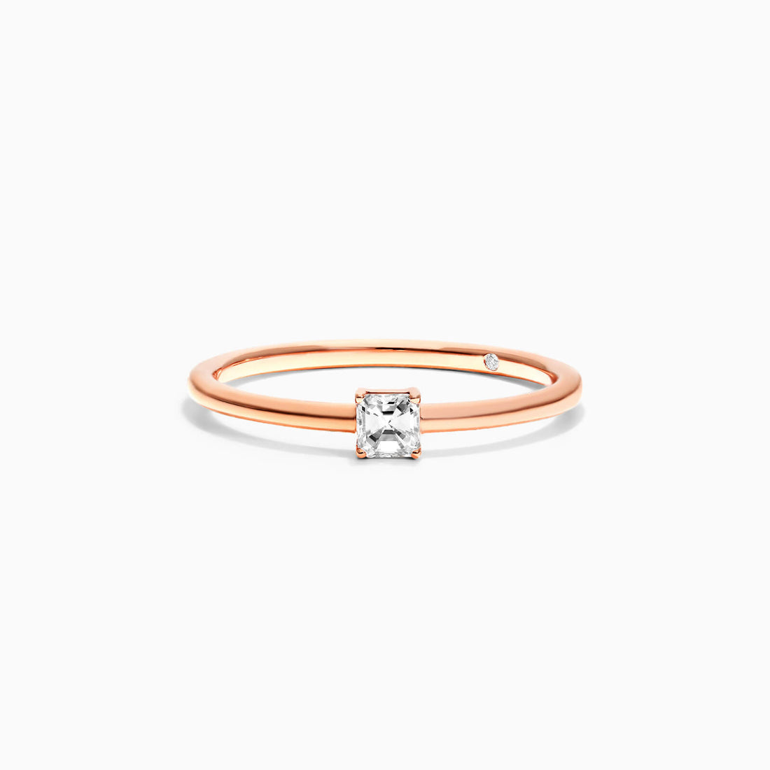 Anel De Ouro Rosa 18k Delicado Diamante Quadrado Solitario | New | Anéis, diamante, pink | AUREA FINE JEWELRY