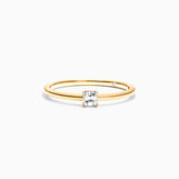 Anel De Ouro Amarelo 18k Delicado Diamante Quadrado Solitario | New | Anéis, diamante, yellow | AUREA FINE JEWELRY