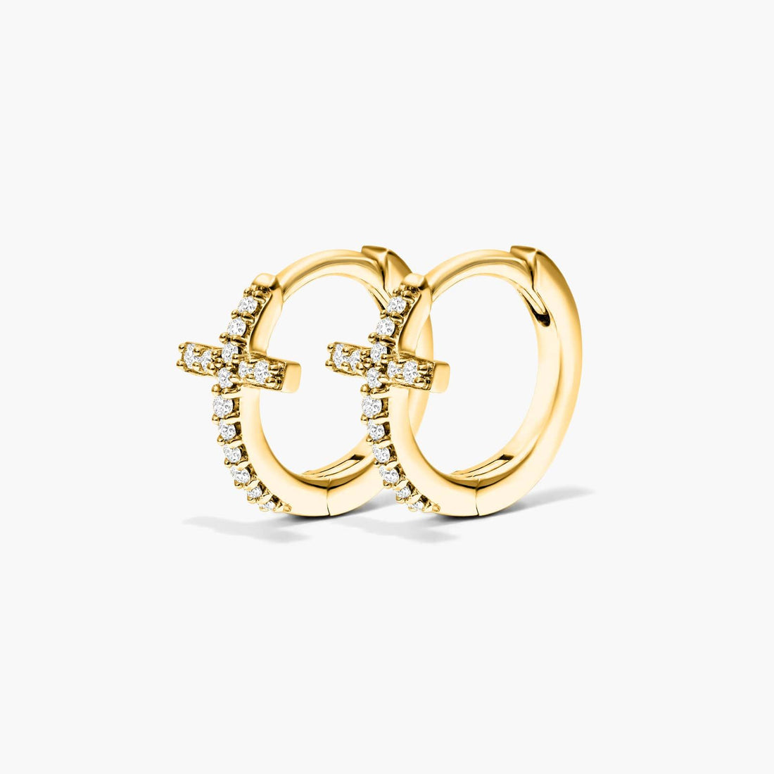 Brinco de  Ouro 18k feminino  Diamantes Cruz II Luxo | New | Brincos, diamante, yellow | AUREA FINE JEWELRY