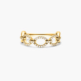 Anel De Elos Em Ouro Amarelo 18k C/ Diamantes Brilhantes Pave | New | Anéis, diamante, yellow | AUREA FINE JEWELRY