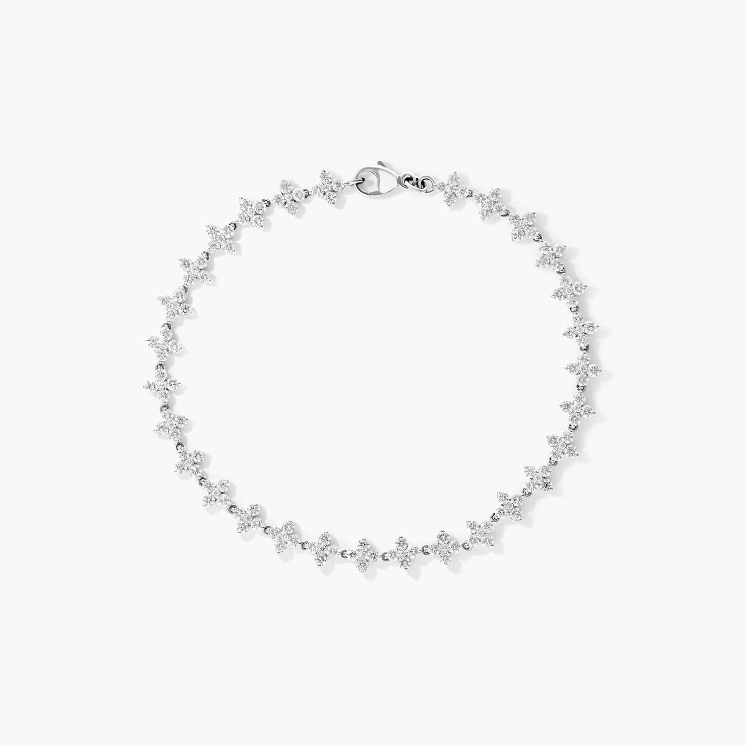 Pulseira  Feminina Riviera de Ouro 18k  Diamantes Flowers