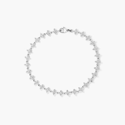 Pulseira  Feminina Riviera de Ouro 18k  Diamantes Flowers