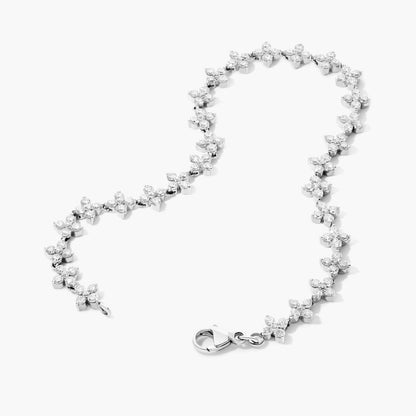 Pulseira  Feminina Riviera de Ouro 18k  Diamantes Flowers