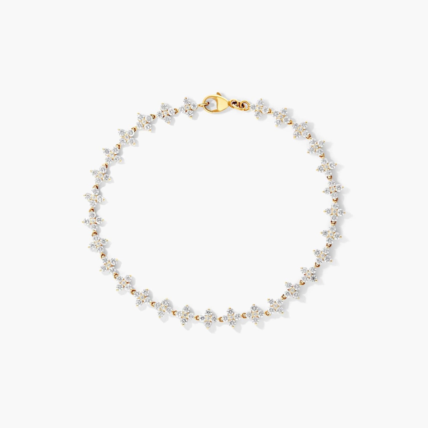 Pulseira  Feminina Riviera de Ouro 18k  Diamantes Flowers