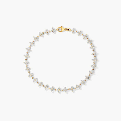 Pulseira  Feminina Riviera de Ouro 18k  Diamantes Flowers