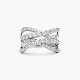 Anel De Ouro 18k e Fileiras De Ondas C/ Diamantes Brilhantes Luxo | New | Anéis, diamante, white | AUREA FINE JEWELRY