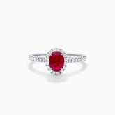 Anel de Rubi em Ouro 18k C/ Diamantes Brilhantes | New | anel-de-noivado, Anéis, diamante, noivado, rubi, white | AUREA FINE JEWELRY