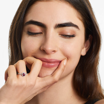 Anel de Rubi em Ouro 18k C/ Diamantes Brilhantes