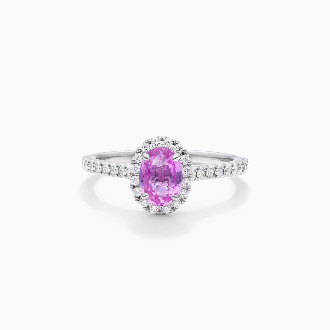 Anel de Safira Rosa em Ouro 18k C/ Diamantes Brilhantes | New | anel-de-noivado, Anéis, diamante, noivado, Safira, white | AUREA FINE JEWELRY