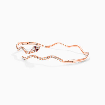 Pulseira Feminina de ouro riviera cobra serpente diamantes