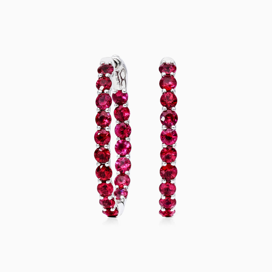Brinco Argola De Rubis em Ouro 18k Branco De Luxo | New | Brincos, Celestial Diamonds, rubi, white | AUREA FINE JEWELRY