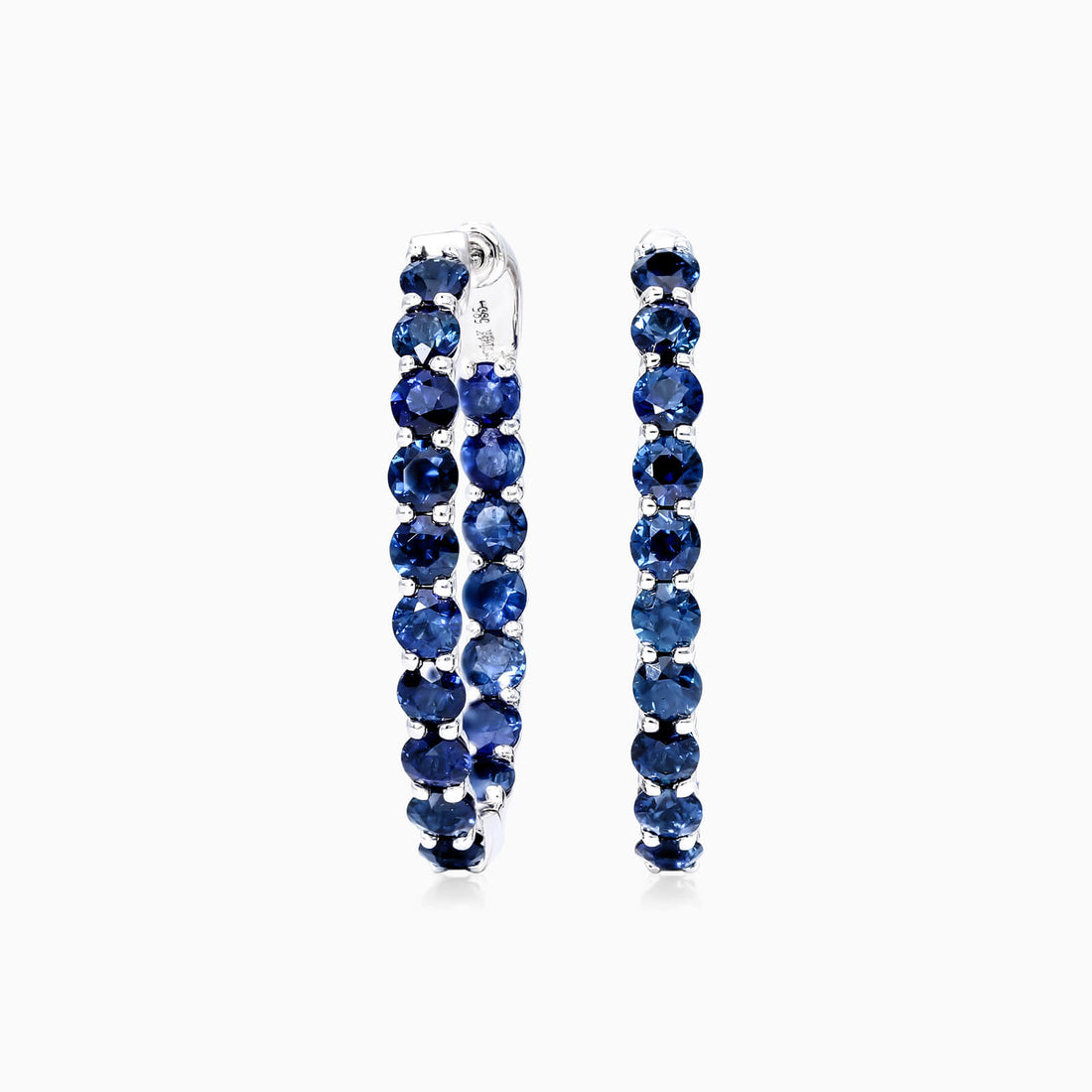 Brinco Argola De Safira Azul em Ouro 18k Branco De Luxo | New | Brincos, Celestial Diamonds, Safira, white | AUREA FINE JEWELRY