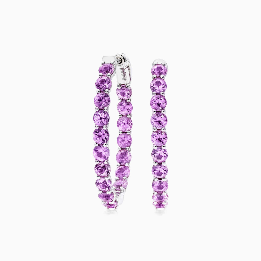 Brinco Argola De Safira Rosa em Ouro 18k Branco De Luxo | New | Brincos, Celestial Diamonds, Safira, white | AUREA FINE JEWELRY