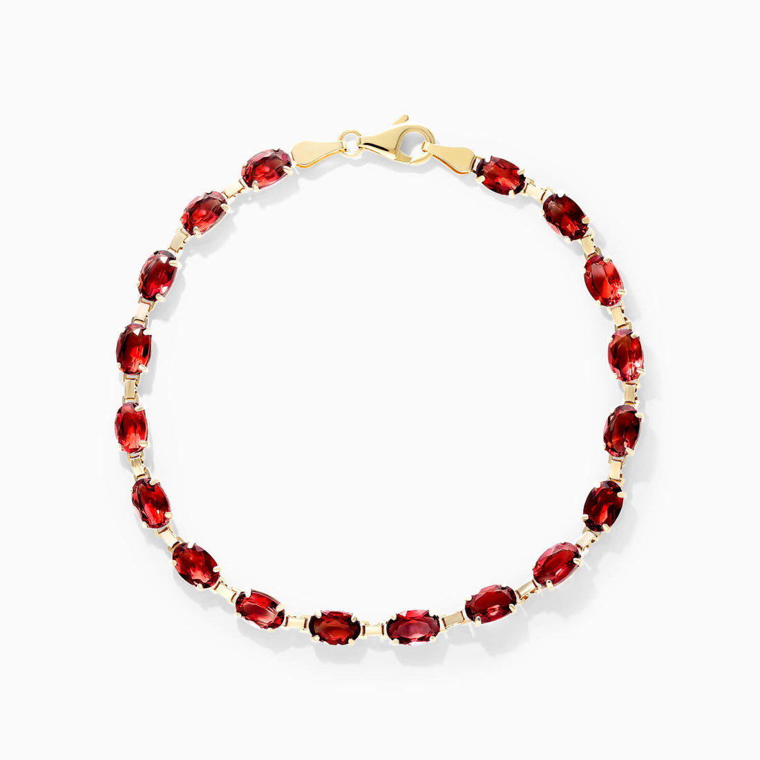 Pulseira Feminina de Ouro Amarelo 18k Granada Luxo