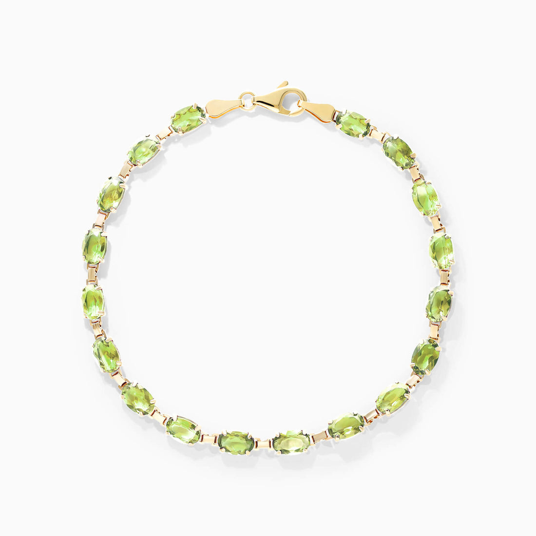 Pulseira Feminina de Ouro Amarelo 18k Peridoto Luxo