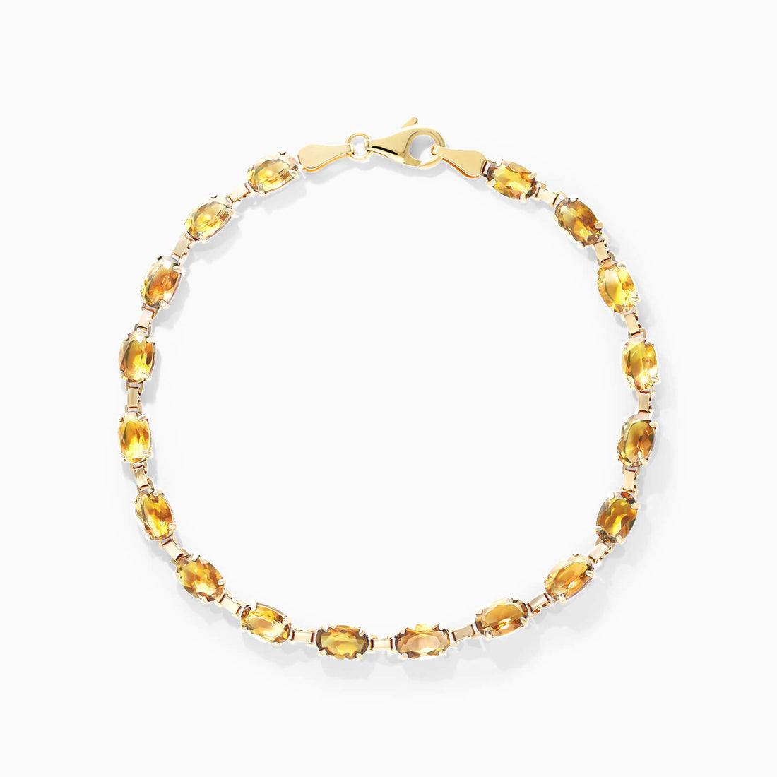 Pulseira Feminina de Ouro Amarelo 18k Citrino Luxo