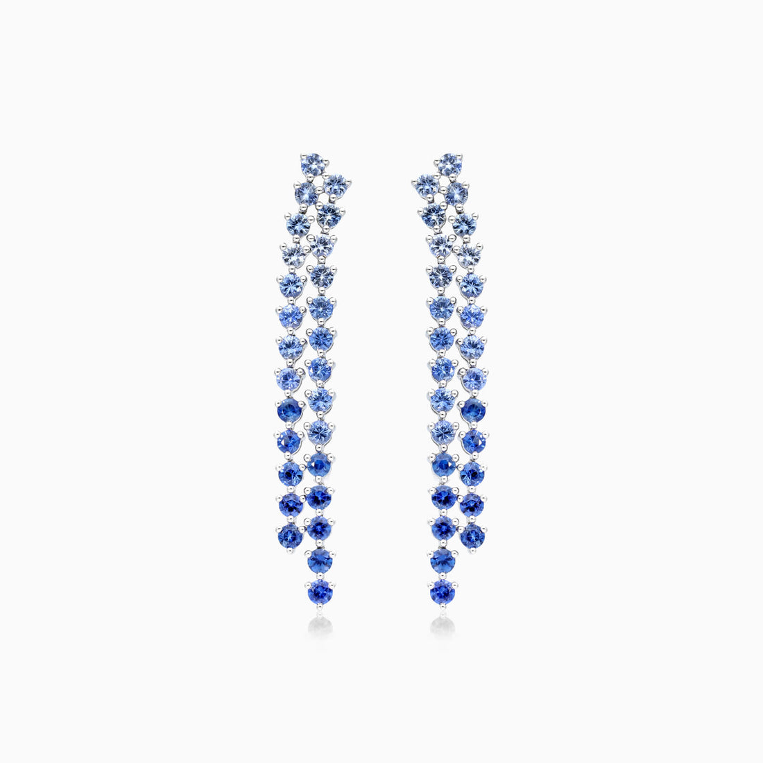 Brinco de Ouro 18k Cascata de Safiras Azuis Luxo Feminino | New | Brincos, Celestial Diamonds, Safira, white | AUREA FINE JEWELRY
