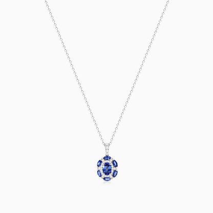 Colar Feminina Corrente  em Ouro 18k de Safira Azul e Diamantes Luxo | diamante, Safira, white | AUREA FINE JEWELRY
