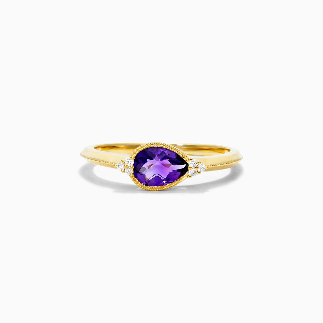 Anel De Ametista em Ouro 18k C/ Diamantes Brilhantes | New | Ametista, anel-de-noivado, Anéis, diamante, yellow | AUREA FINE JEWELRY