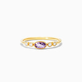 Anel De Ouro 18k c/ Moldura Delicado Diamantes e Ametista | New | Ametista, anel-de-noivado, Anéis, diamante, yellow | AUREA FINE JEWELRY