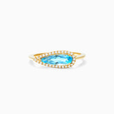 Anel de Ouro 18K Lagrima Topazio Azul e Diamantes | New | anel-de-noivado, Anéis, diamante, Topazio, yellow | AUREA FINE JEWELRY