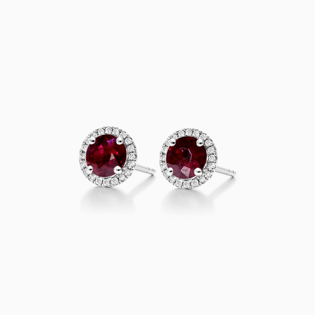 Brinco De Ouro 18k Feminino C/ Diamantes e Rubi Luxo Delicado Sweet
