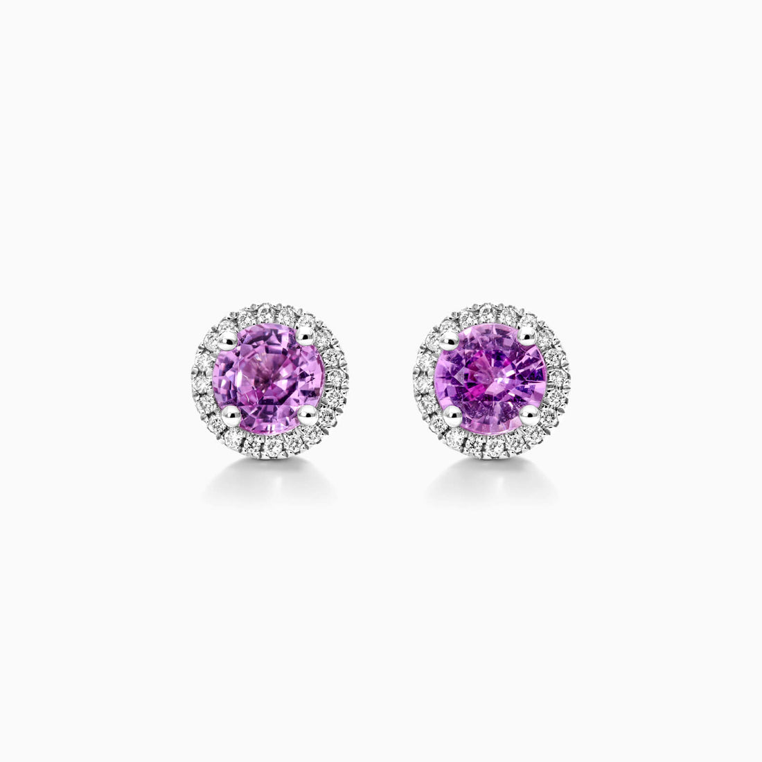 Brinco De Ouro 18k Feminino C/ Diamantes e Safira Rosa Luxo Delicado Sweet | New | Brincos, Celestial Diamonds, diamante, Safira, white | AUREA FINE JEWELRY