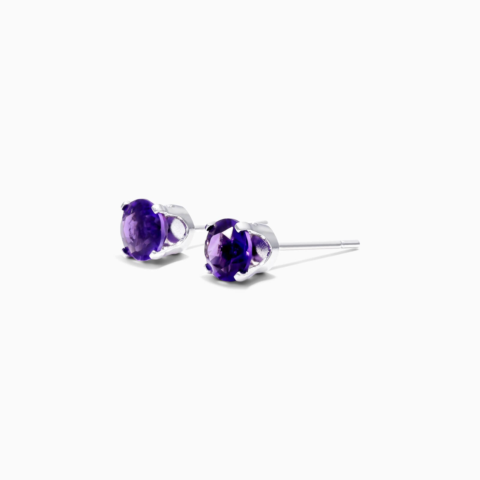 Brinco De Ouro 18k Feminino Solitario C/ Ametista Luxo Delicado Argran