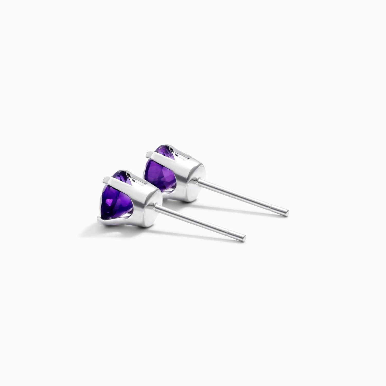 Brinco De Ouro 18k Feminino Solitario C/ Ametista Luxo Delicado Argran