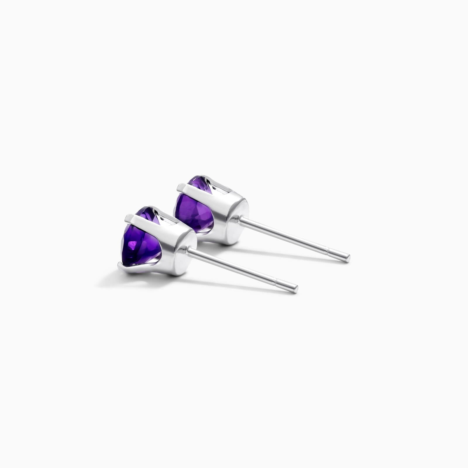Brinco De Ouro 18k Feminino Solitario C/ Ametista Luxo Delicado Argran