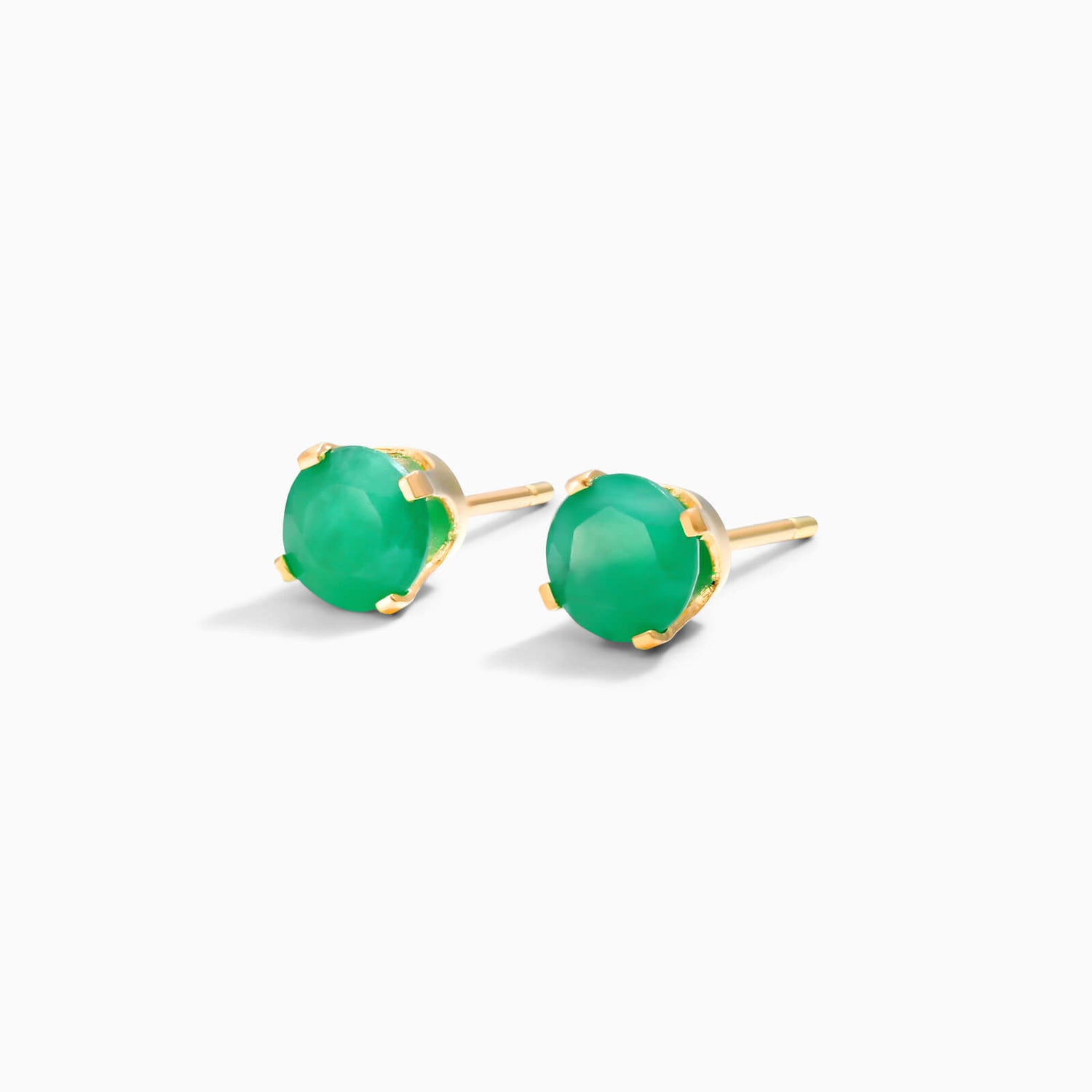 Brinco De Ouro Feminino Solitario Esmeralda Ponto de luz