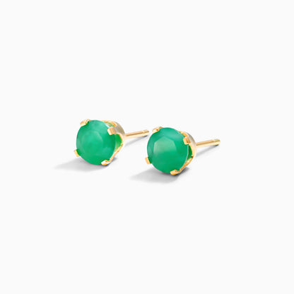 Brinco De Ouro Feminino Solitario Esmeralda Ponto de luz